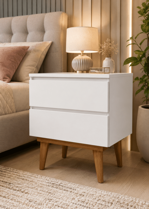 buro Buró Retro Doble Cajón | Buró Moderno para Recámara | 7 Pérez by SS